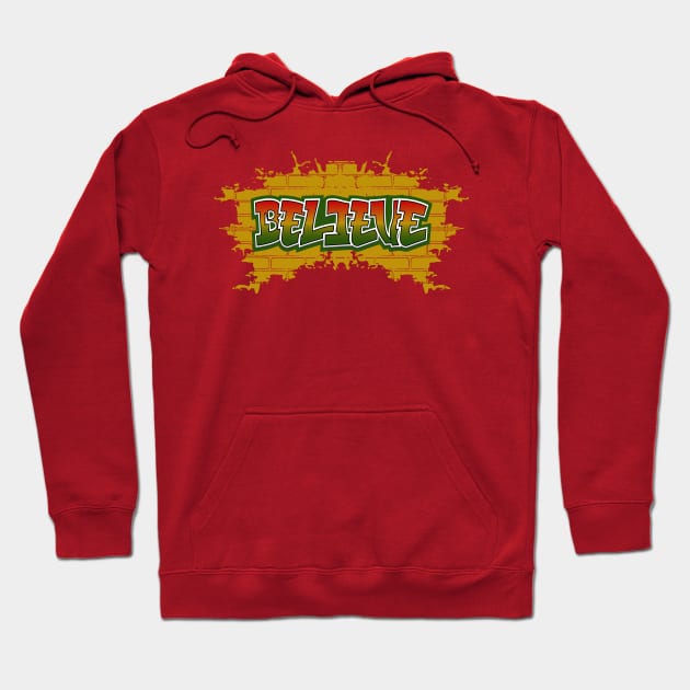 Believe Merry Christmas | Graffiti Designs T Shirts Hoodie by GoodyBroCrafts